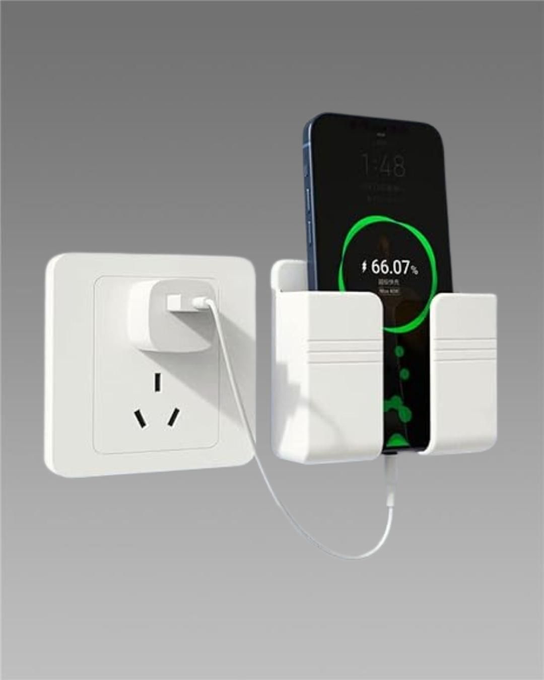 Wall Mounted Mobile Holder With Adhesive Strips& Charging Holder (Buy 1 Get 2 free)