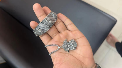 5-Mukhi Hanuman Kada with 5-Munjai Hanumna Pendant with Chain