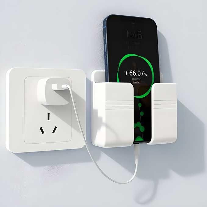 Wall Mounted Mobile Holder With Adhesive Strips& Charging Holder (Buy 1 Get 2 free)